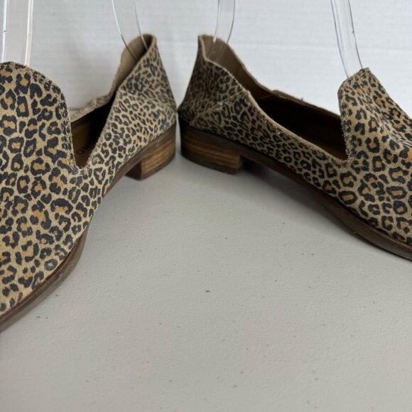 Lucky Brand Leopard Print Size 7.5 Cahill Loafer Mule Convertible Suede - Picture 4 of 10